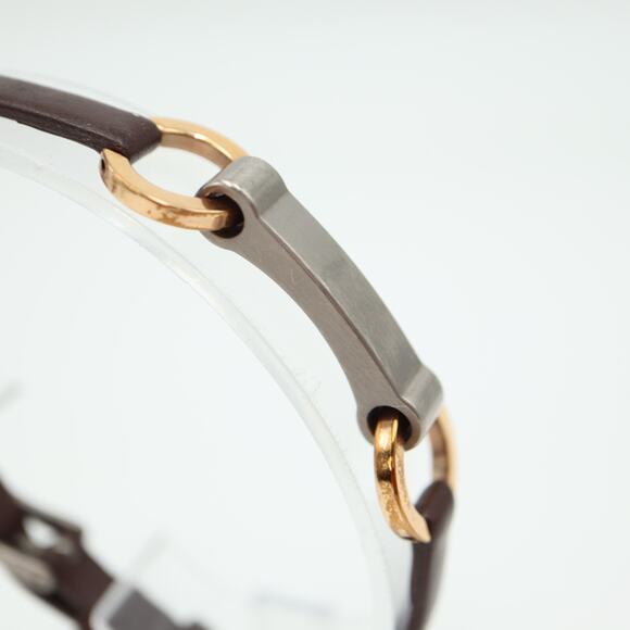 Boccia Titanium Link Bracelet Brown Leather Strap - Picture 5 of 12